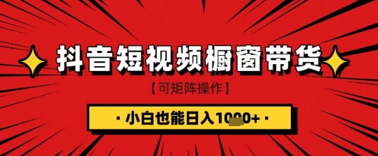 抖音短视频食品橱窗带货，小白轻松上手日入1k+【揭秘】-鼎誉项目网