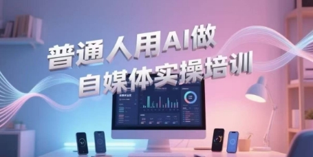 普通人用AI做自媒体实操培训，普通人一个人用ai做自媒体，视频制作、短视频引流、直播带货，轻松入门-鼎誉项目网