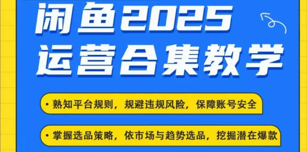 2025闲鱼电商运营全集，2025最新咸鱼玩法-鼎誉项目网