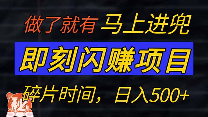 零门槛 即刻闪赚项目！！！仅手机操作，利用碎片时间，轻松日赚500+-鼎誉项目网