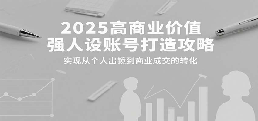 2025高商业价值强人设账号打造攻略，实现从个人出镜到商业成交的转化-鼎誉项目网
