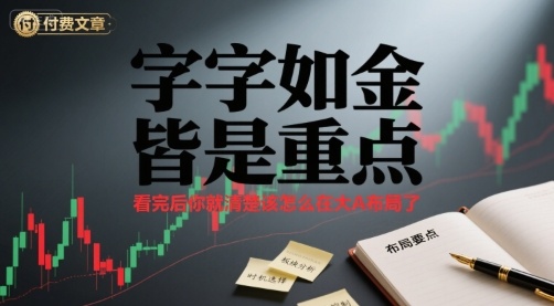 付费文章：字字如金 皆是重点， 看完后 你就清楚该怎么在大A布局了-鼎誉项目网