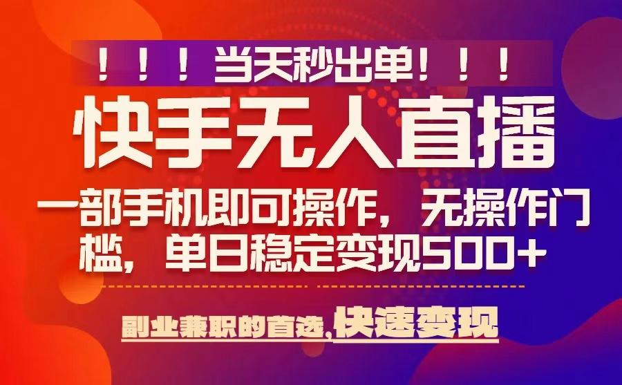 当天秒出单，无人直播最新技术，0风控，轻松日入5张+【揭秘】-鼎誉项目网