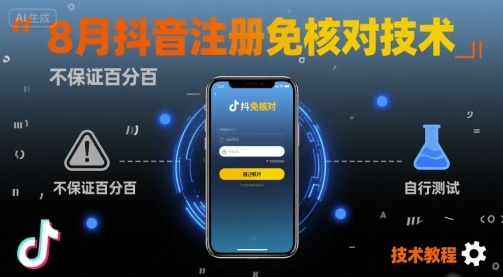 8月抖音注册免核对技术，不保证百分百，自测-鼎誉项目网
