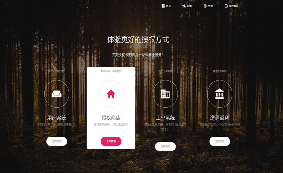 PHP域名授权系统网站 精美UI支付系统团队合作代理返利发卡系统 授权授权管理工单系统-鼎誉项目网