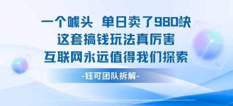 一个噱头单日卖了980米 这套搞钱玩法真厉害 互联网永远值得我们探索-鼎誉项目网