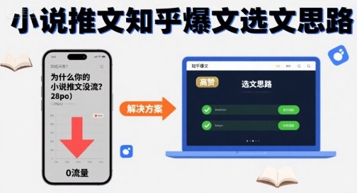 为什么你的小说推文没流量？小说推文知乎爆文选文思路-鼎誉项目网