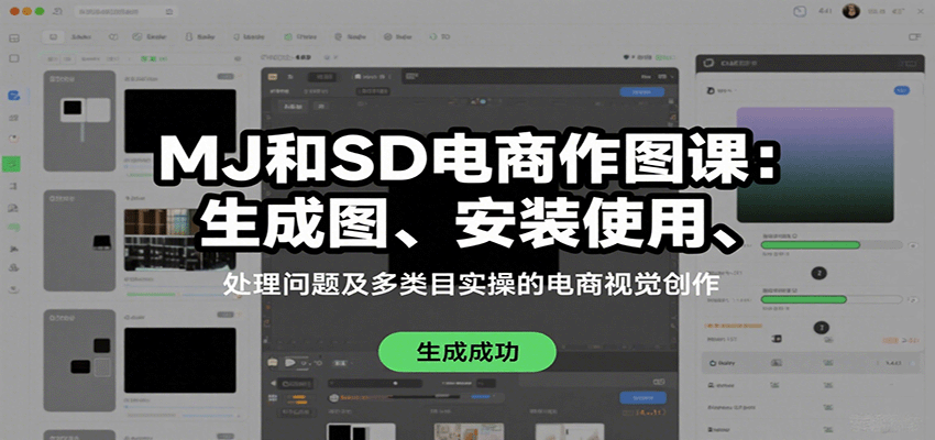 MJ和SD电商作图课：生成图、安装使用、处理问题及多类目实操的电商视觉创作-鼎誉项目网