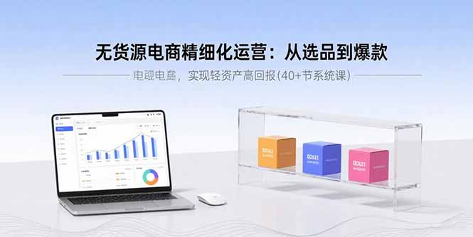 无货源电商精细化运营：从选品到爆款，实现轻资产高回报(40+节系统课-鼎誉项目网