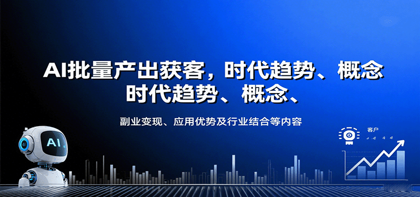 AI批量产出获客，时代趋势、概念、副业变现、应用优势及行业结合等内容-鼎誉项目网