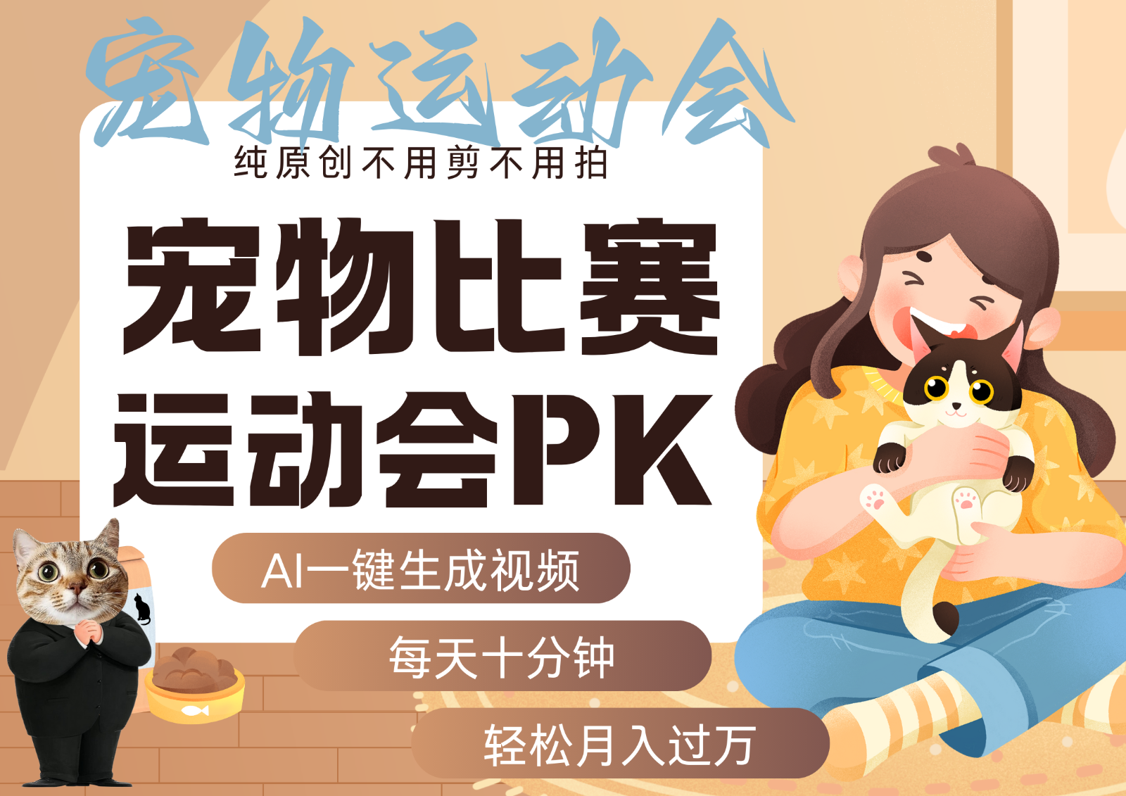 AI萌宠运动员跳水 射击 篮球 足球比赛 每天十分钟 附详细提示词文案库 代替做…-鼎誉项目网