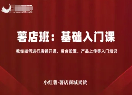 小红薯薯店商城卖货，基础入门课，教你如何进行店铺开通、后台设置、产品上传等入门知识-鼎誉项目网