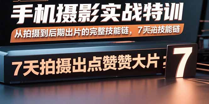 手机摄影实战特训，从拍摄到后期出片的完整技能链，7天拍出点赞大片-鼎誉项目网