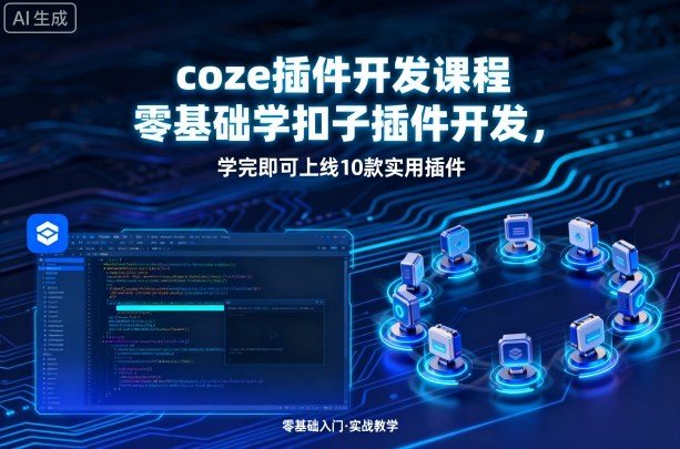 coze插件开发课程，零基础学扣子插件开发，学完即可上线10款实用插件-鼎誉项目网