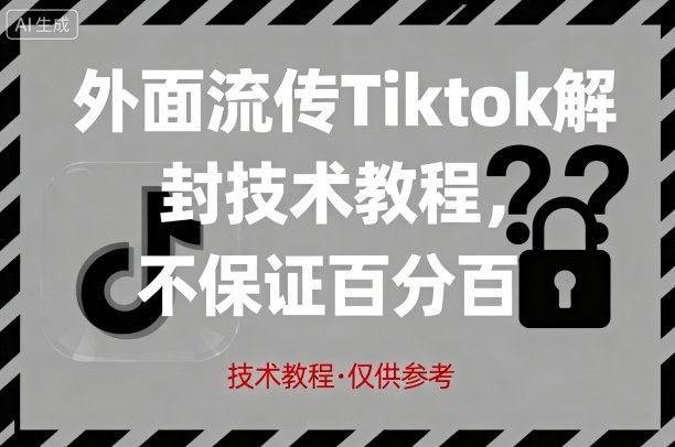 外面流传Tiktok解封技术教程，不保证百分百，具体自测-鼎誉项目网