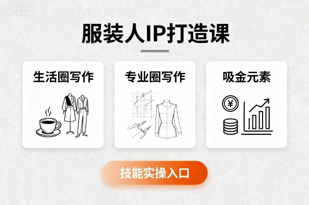 服装人IP打造课，文案创富+生活圈写作+专业圈写作+服装人专属+吸金元素+技能实操-鼎誉项目网