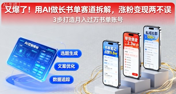 又爆了！用AI做长书单赛道拆解，涨粉变现两不误-鼎誉项目网