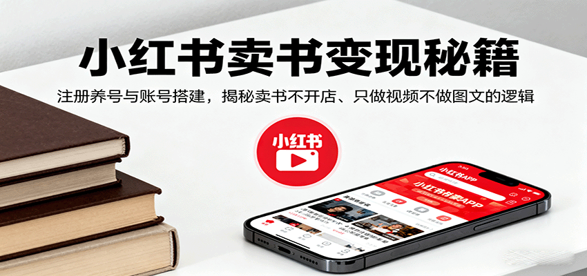 小红书卖书变现秘籍,注册养号与账号搭建,揭秘卖书不开店、只做视频不做图文的逻辑-鼎誉项目网