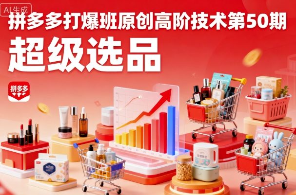 拼多多打爆班原创高阶技术第50期，超级选品-鼎誉项目网