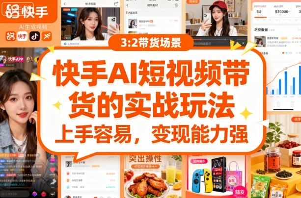 快手ai短视频带货的实战玩法,上手容易,变现能力强