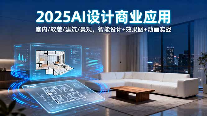 2025AI设计商业应用：室内/软装/建筑/景观，智能设计+效果图+动画实战-鼎誉项目网