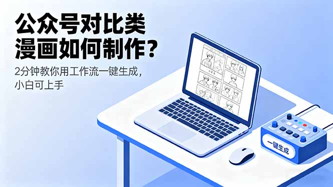 公众号对比类漫画如何制作？2分钟教你用工作流一键生成，小白可上手-鼎誉项目网