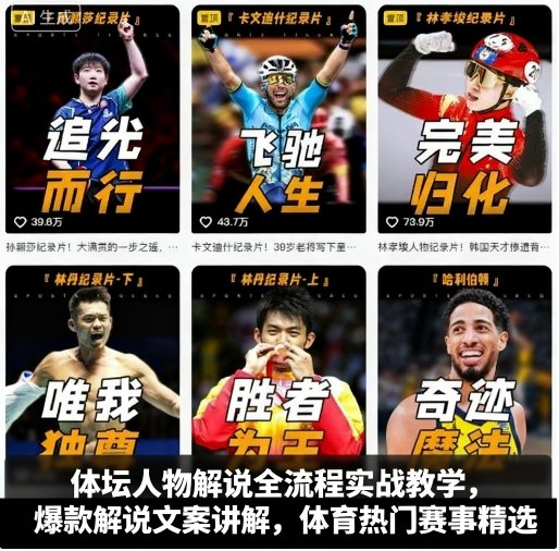 体坛人物解说全流程实战教学，爆款解说文案讲解，体育热门赛事精选-鼎誉项目网