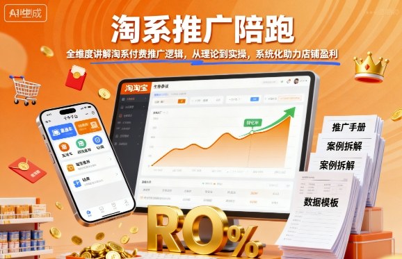 淘系推广陪跑，全维度讲解淘系付费推广逻辑，从理论到实操，系统化助力店铺盈利-鼎誉项目网