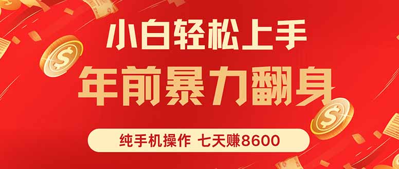 七天狂赚8600，小白纯手机操作，日入1000+-鼎誉项目网