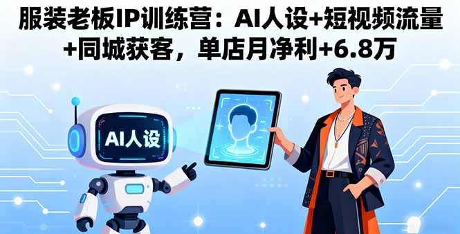 服装老板IP训练营：AI人设+短视频流量+同城获客，单店月净利+6.8万-鼎誉项目网