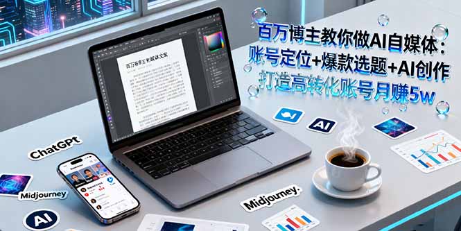 百万博主教你做AI自媒体：账号定位+爆款选题+AI创作 打造高转化账号月赚5w-鼎誉项目网