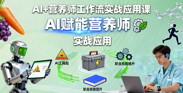 AI+营养师工作流实战应用课，AI赋能营养师-鼎誉项目网