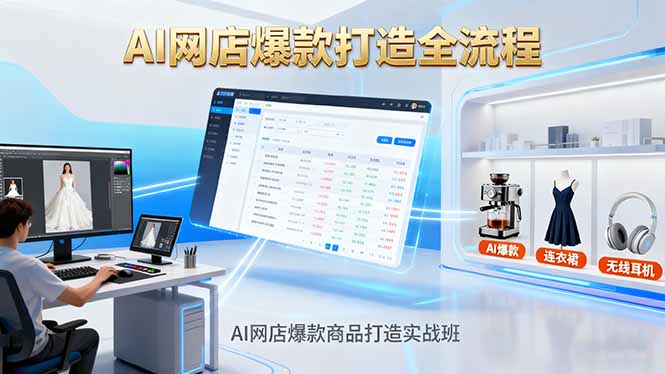 AI网店爆款商品打造实战班：AI技术实现商品图智能处理，快速搭建AI网店-鼎誉项目网