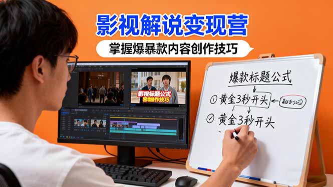 影视解说变现营：通过30+实战案例爆款内容创作技巧，掌握影视解说盈利密码-鼎誉项目网