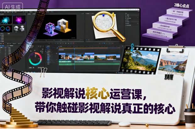 影视解说核心运营课，带你触碰影视解说真正的核心-鼎誉项目网
