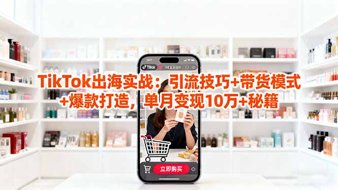 「TikTok出海实战」引流技巧+带货模式+爆款打造，单月变现10万+秘籍-鼎誉项目网