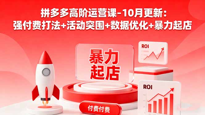 拼多多高阶运营课-10月更新：强付费打法+活动突围+数据优化+暴力起店-鼎誉项目网