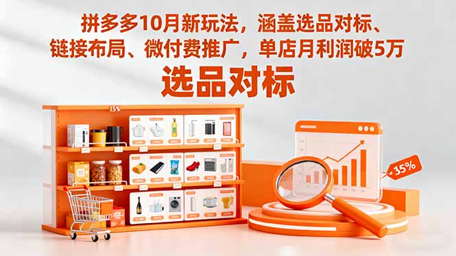 拼多多10月新玩法，涵盖选品对标、链接布局、微付费推广，单店月利润破5万-鼎誉项目网