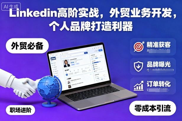 Linkedin高阶实战，外贸业务开发，个人品牌打造利器-鼎誉项目网
