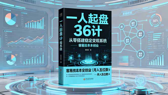 一人起盘36计：从零搭建稳定变现系统，实现低成本创业，月入五位数+-鼎誉项目网