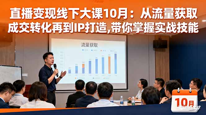 直播变现线下大课10月：从流量获取到成交转化再到IP打造,带你掌握实战技能-鼎誉项目网