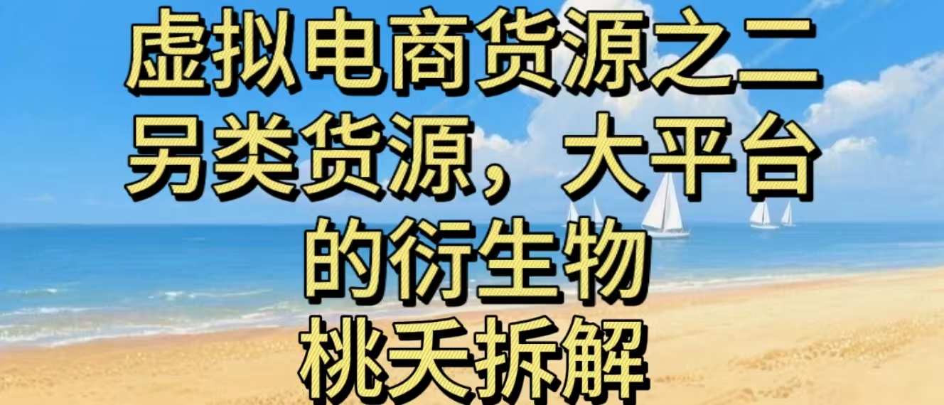 虚拟电商之二—另类的货源，大平台的衍生物-鼎誉项目网