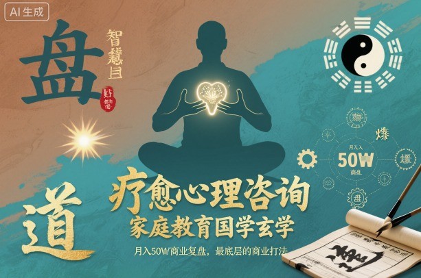 疗愈心理咨询，家庭教育国学玄学，月入50个商业复盘，最底层的商业打法-鼎誉项目网