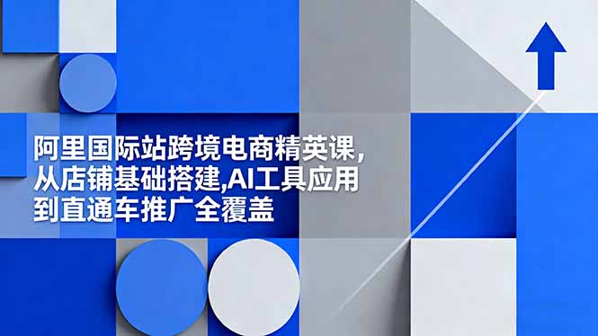 阿里国际站跨境电商精英课，从店铺基础搭建,AI工具应用到直通车推广全覆盖-鼎誉项目网