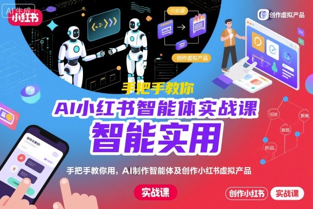 AI小红书智能体实战课，手把手教你用AI制作智能体及创作小红书虚拟产品，提效+内容商业化(更新)-鼎誉项目网