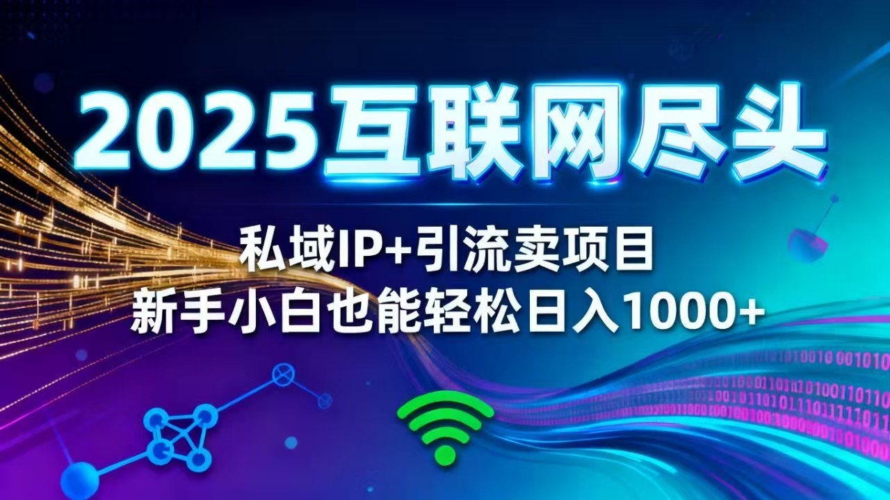 2025网创尽头王炸项目！私域 IP + 精准引流，新手小白在家躺赚日入 1000+-鼎誉项目网