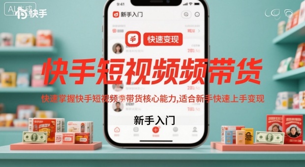 快手短视频带货，快速掌握快手短视频带货核心能力，适合新手快速上手变现-鼎誉项目网