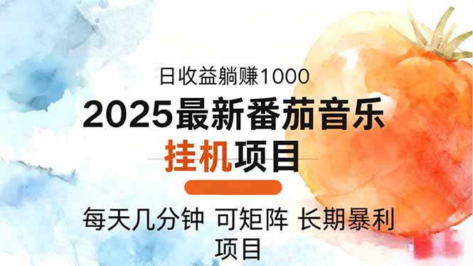 2025年最新番茄音乐人挂机项目，每天几分钟，月入1000＋，可矩阵，一台…-鼎誉项目网
