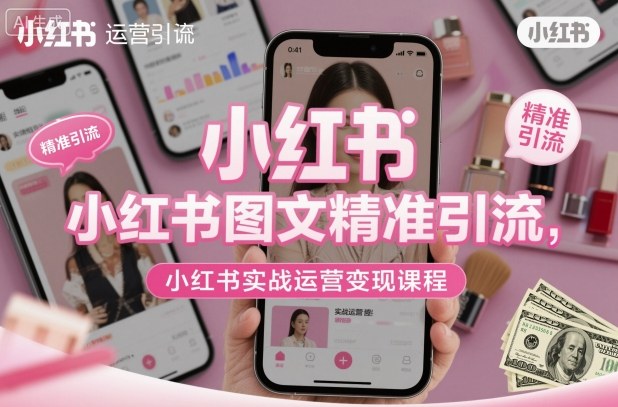 小红书图文精准引流，小红书实战运营变现课程-鼎誉项目网