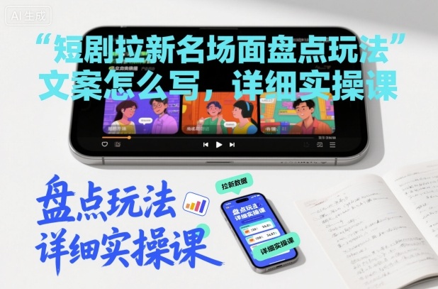 短剧拉新名场面盘点玩法文案怎么写，详细实操课-鼎誉项目网